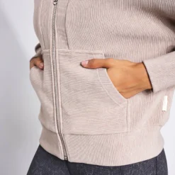 Varley Rosanne Zip Through Sweat - Taupe Marl -Default Template 3 Varley Rosanne Zip Through Sweat VAR01350 Taupe Marl 0022