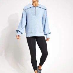 Varley Vine Half-Zip Pullover - Dusty Blue -Default Template 3 Varley Vine Half Zip VAR00485 Dusty Blue 0010