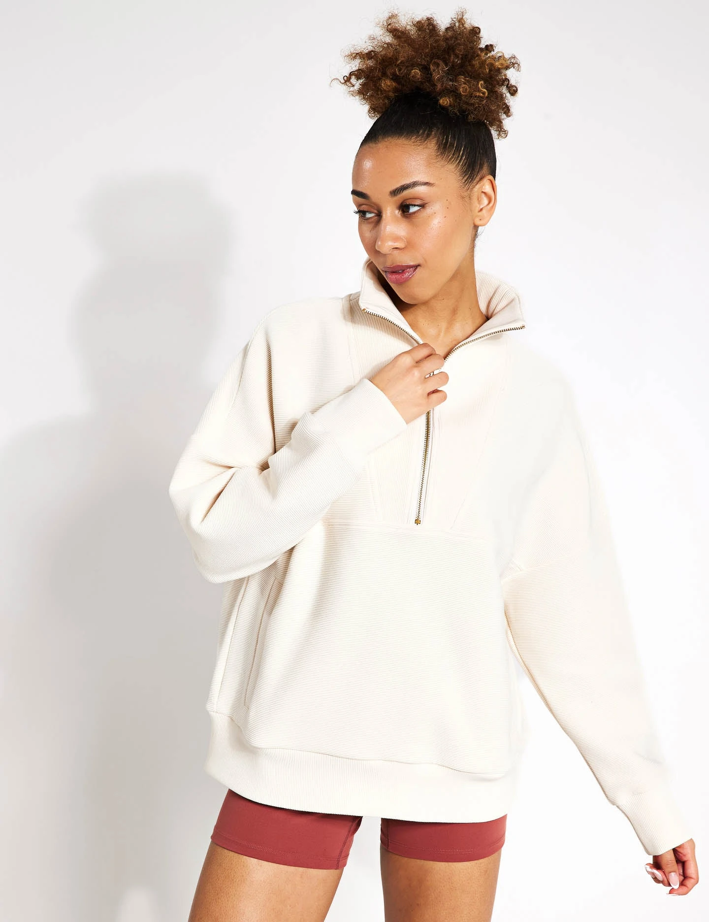 Varley Colebrook Half-Zip Sweat - Whitecap Grey 1 Varley Colebrook Half-Zip Sweat - Whitecap Grey