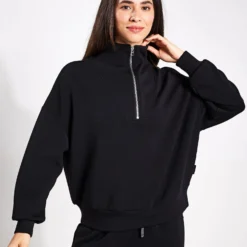 Varley Hawley Half Zip Sweat - Black