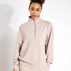 Varley Hawley Half-Zip Sweat - Mushroom