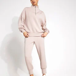 Varley Hawley Half-Zip Sweat - Mushroom -Default Template 3 Varley hawley half zip sweat VAR01461 MUSHR mushroom 0015