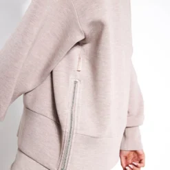 Varley Priya Longline Sweat - Taupe Marl -Default Template 3 Varley priya longline sweat VAR01708 TAUPE taupe marl 0031