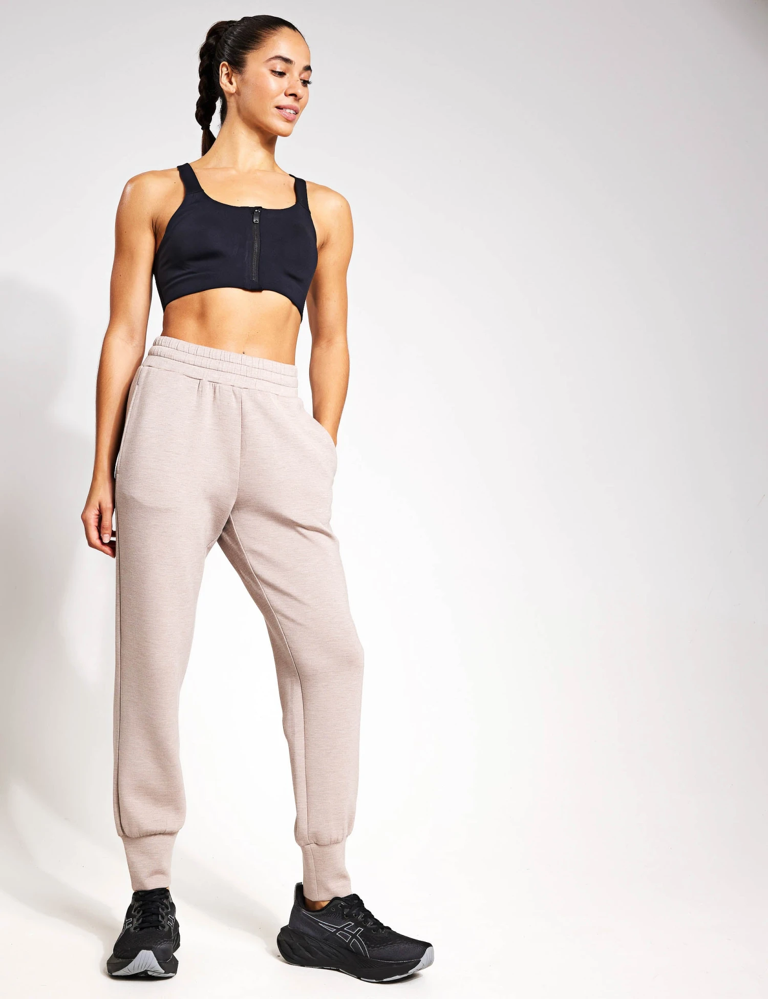 Varley The Slim Cuff Pant 27.5" - Taupe Marl 4 Varley The Slim Cuff Pant 27.5" - Taupe Marl - Image 4