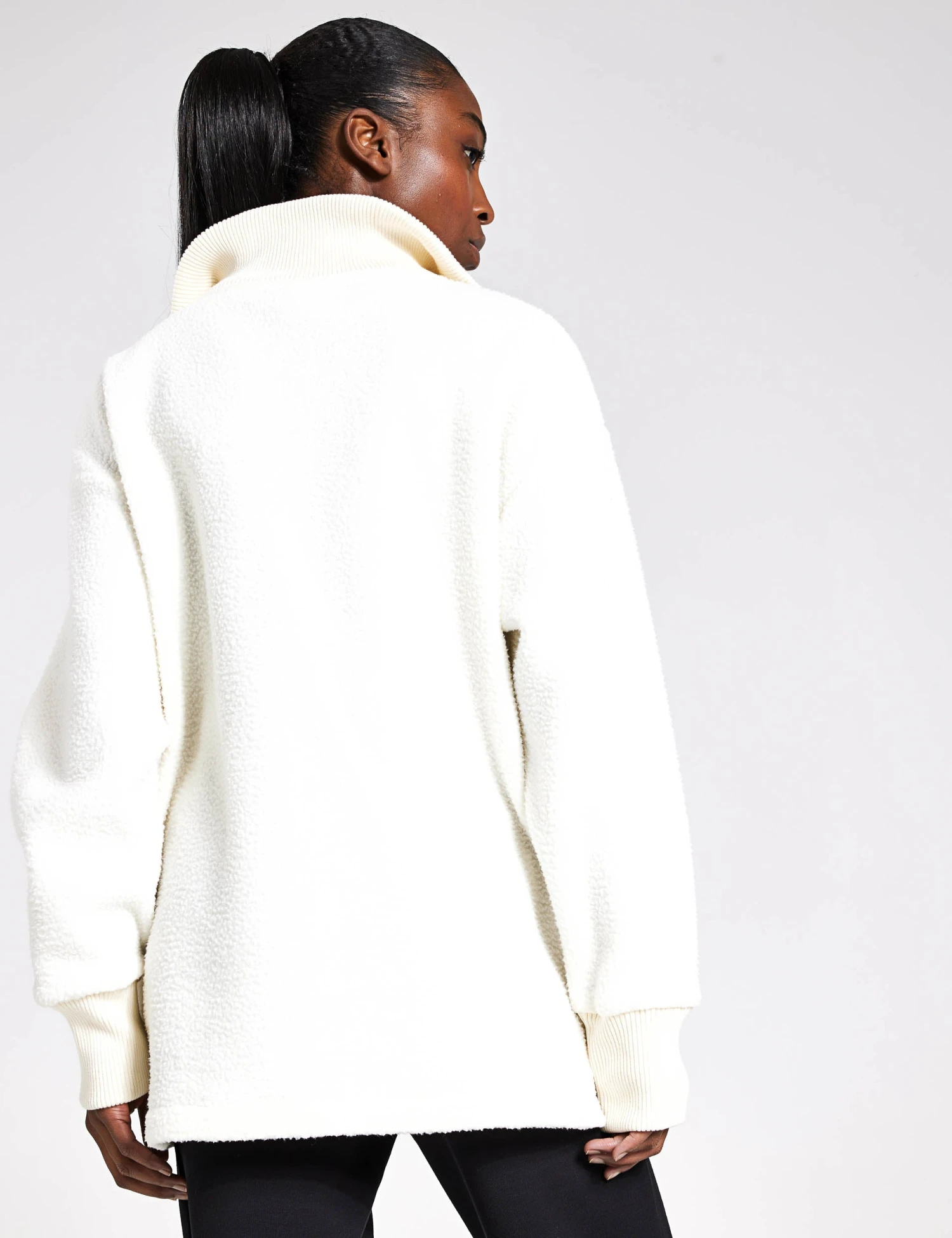 Varley Wallace Half Zip Fleece - Egret 2 Varley Wallace Half Zip Fleece - Egret - Image 2