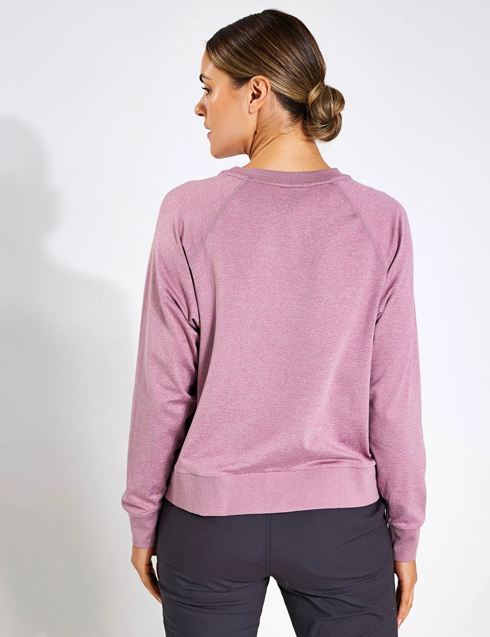 Vuori Long-Sleeve Halo Crew - Orchid Heather 2 Vuori Long-Sleeve Halo Crew - Orchid Heather - Image 2