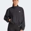 ADIDAS AEROREADY Train Essentials Woven Quarter-Zip Track Jacket - Black/White