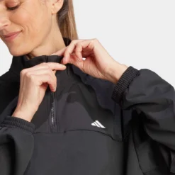 ADIDAS AEROREADY Train Essentials Woven Quarter-Zip Track Jacket - Black/White 6 ADIDAS AEROREADY Train Essentials Woven Quarter-Zip Track Jacket - Black/White -Default Template 3 adidas aeroready train essentials woven quarter zip track jacket black white hz5636 4