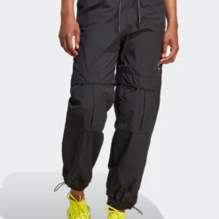 TrueCasuals Woven Solid Track Pants - Black
