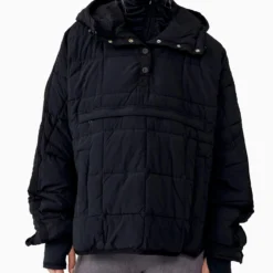 Pippa Packable Pullover Puffer - Black