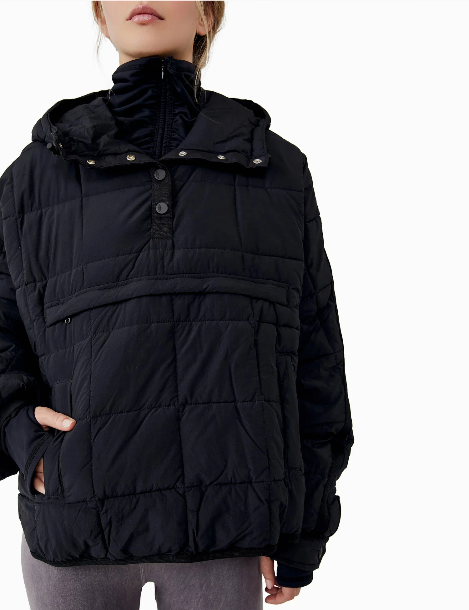 Pippa Packable Pullover Puffer - Black 4 Pippa Packable Pullover Puffer - Black - Image 4