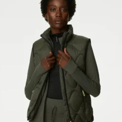 Stormwear Quilted Funnel Neck Puffer Gilet - Dark Olive