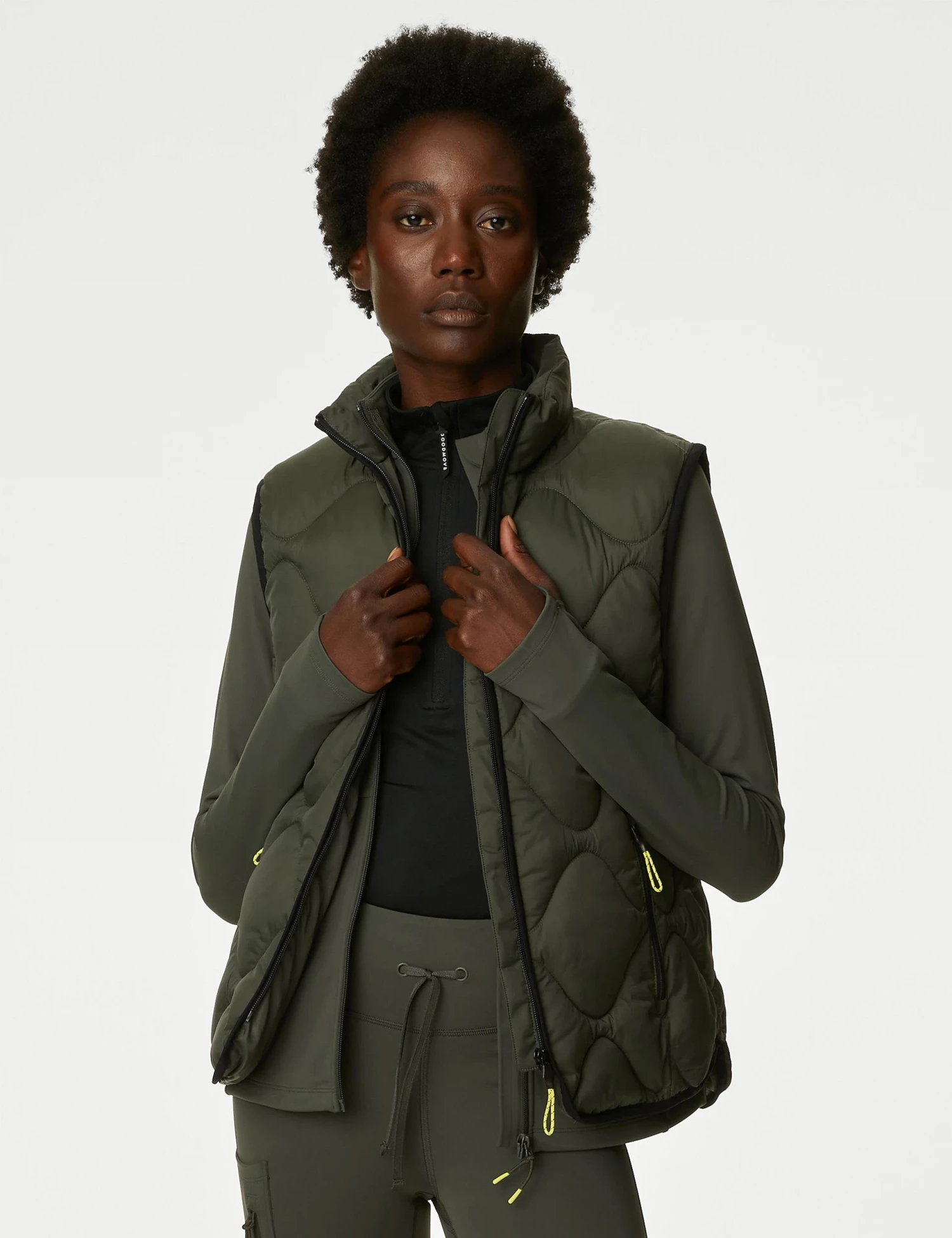 Stormwear Quilted Funnel Neck Puffer Gilet - Dark Olive 1 Stormwear Quilted Funnel Neck Puffer Gilet - Dark Olive