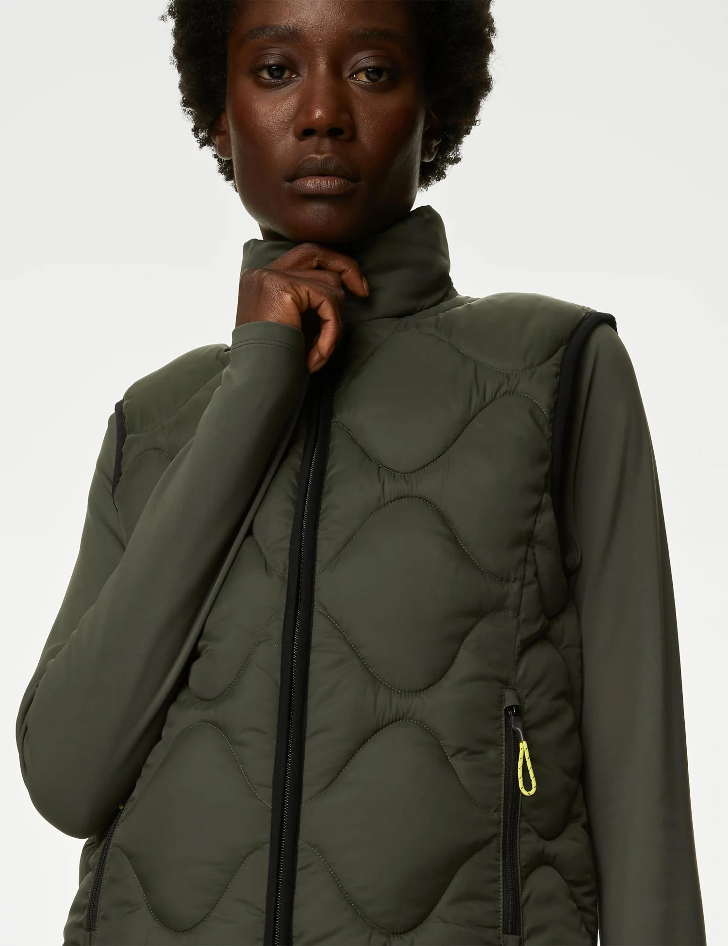 Stormwear Quilted Funnel Neck Puffer Gilet - Dark Olive 4 Stormwear Quilted Funnel Neck Puffer Gilet - Dark Olive - Image 4