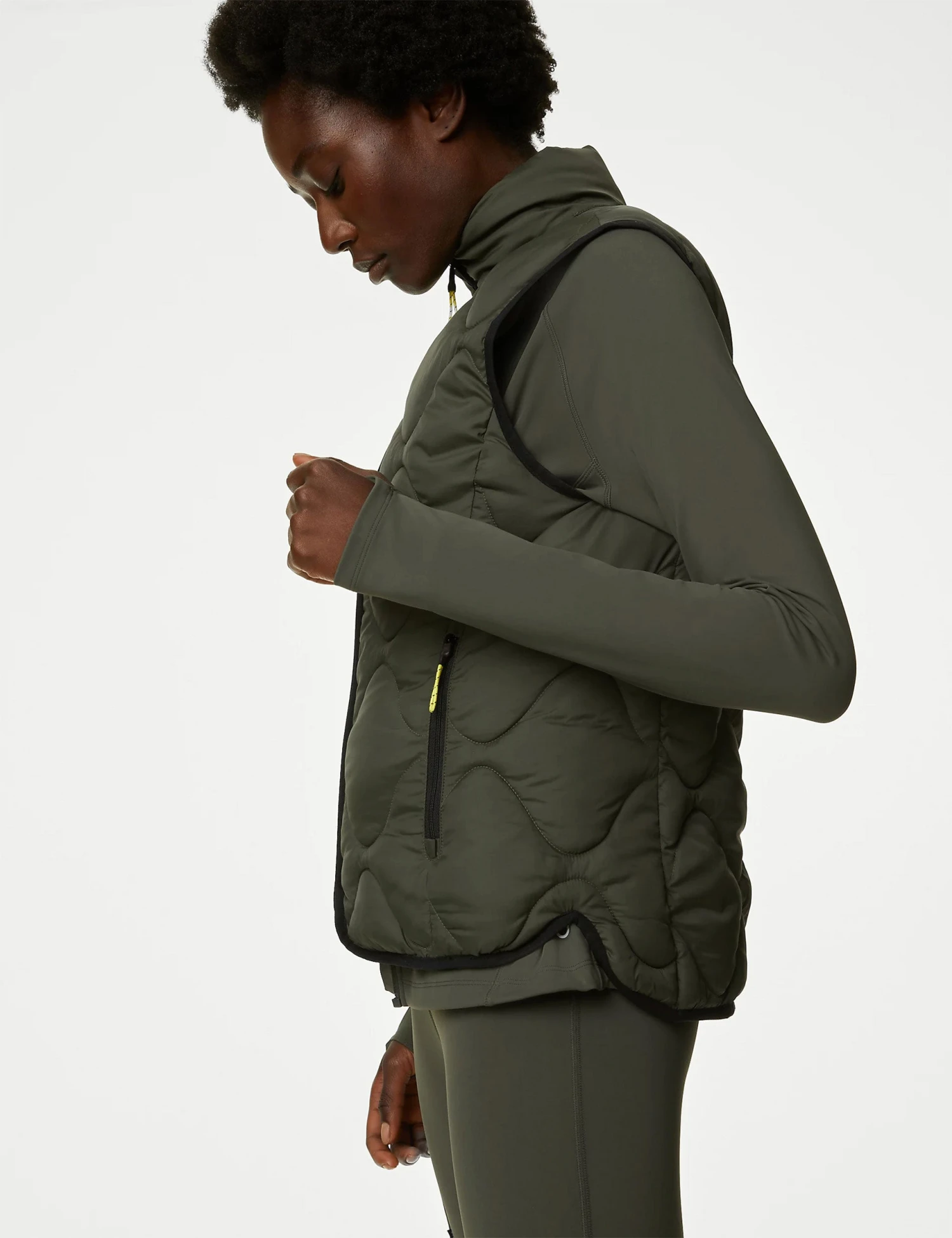 Stormwear Quilted Funnel Neck Puffer Gilet - Dark Olive 3 Stormwear Quilted Funnel Neck Puffer Gilet - Dark Olive - Image 3
