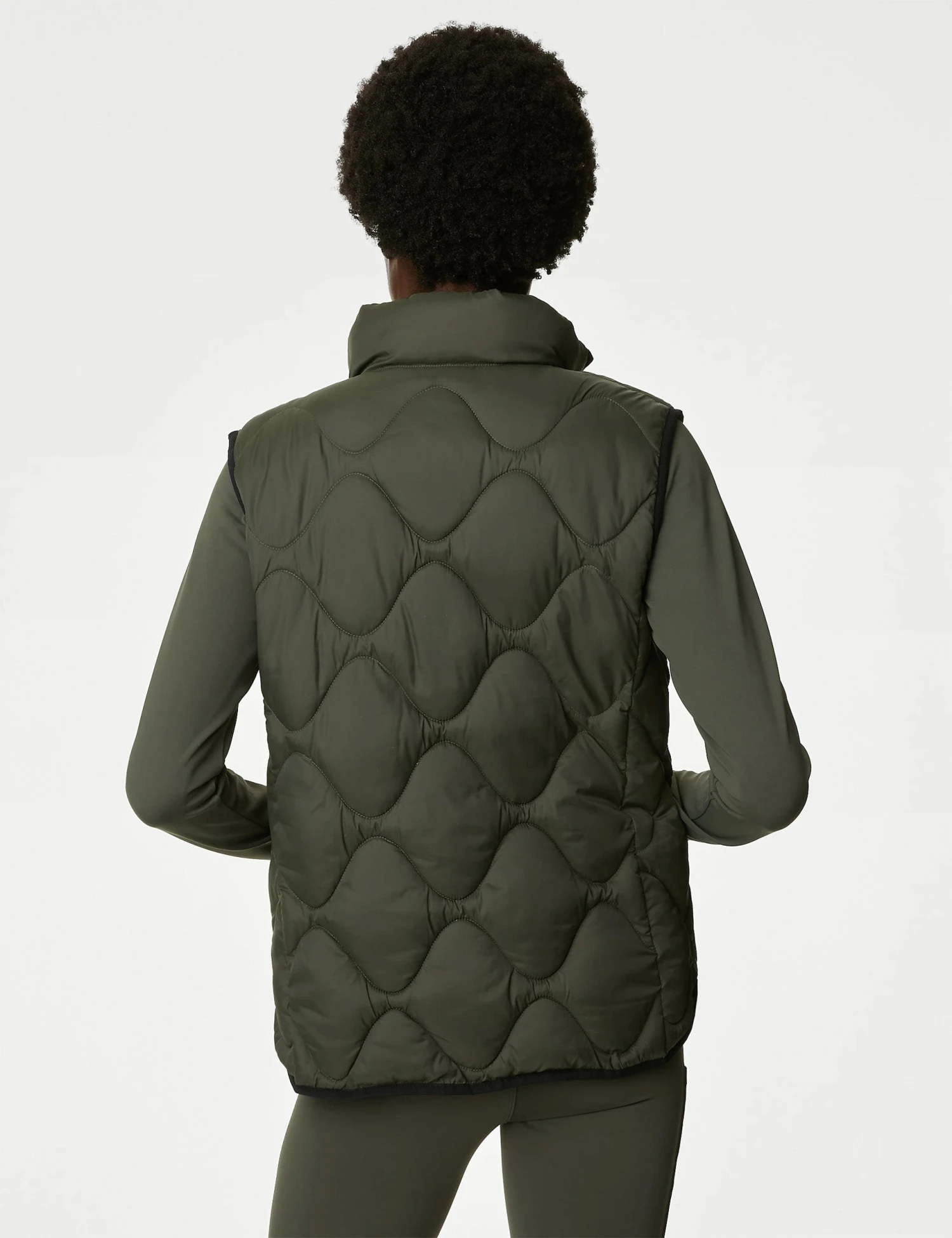 Stormwear Quilted Funnel Neck Puffer Gilet - Dark Olive 2 Stormwear Quilted Funnel Neck Puffer Gilet - Dark Olive - Image 2