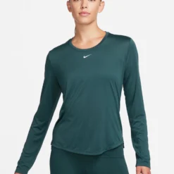 Nike Dri-FIT One Long-Sleeve Top - Deep Jungle/White