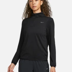 Nike Dri-FIT Swift Element UV 1/4-Zip Running Top - Black/Reflective Silver