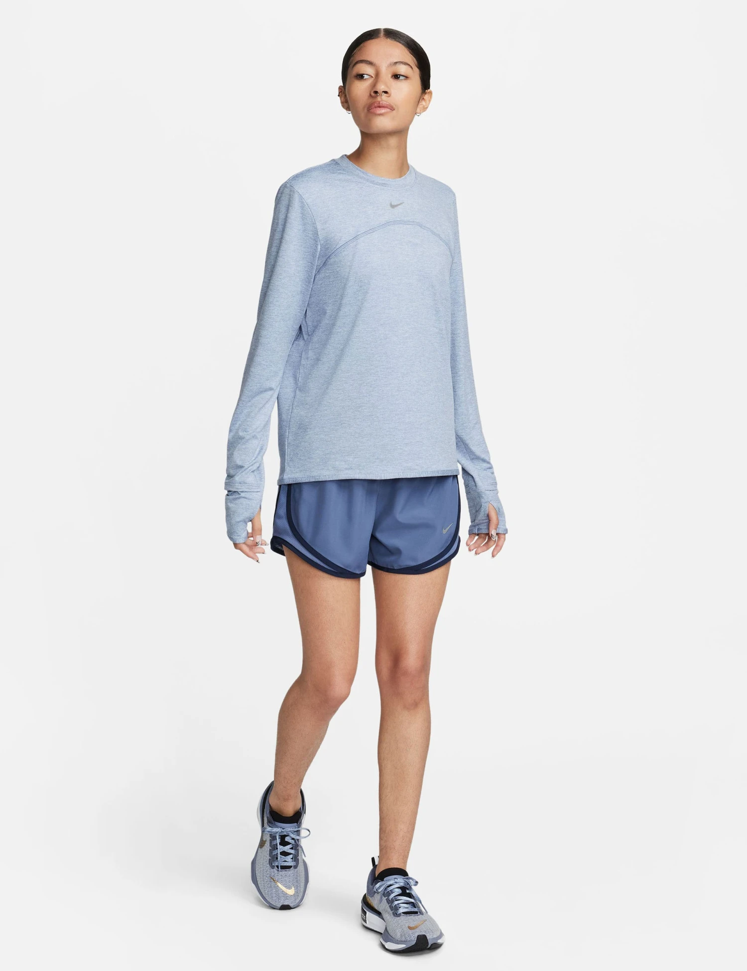 Nike Dri-FIT Swift Element UV Crew Neck Top - Light Armory Blue/Reflective Silver 8 Nike Dri-FIT Swift Element UV Crew Neck Top - Light Armory Blue/Reflective Silver - Image 8