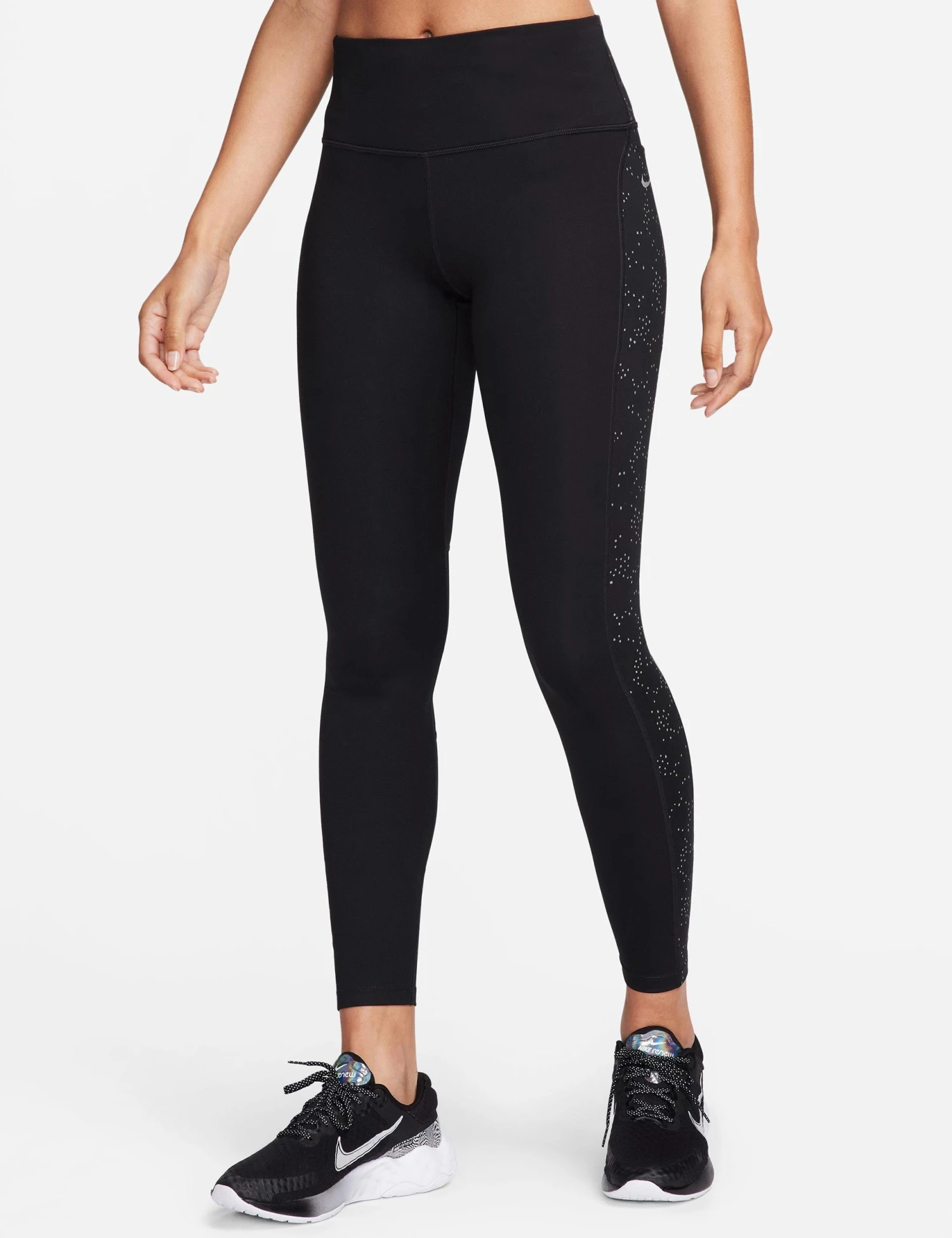 Nike Fast Mid-Rise 7/8 Leggings - Black/Reflective Silver 1 Nike Fast Mid-Rise 7/8 Leggings - Black/Reflective Silver