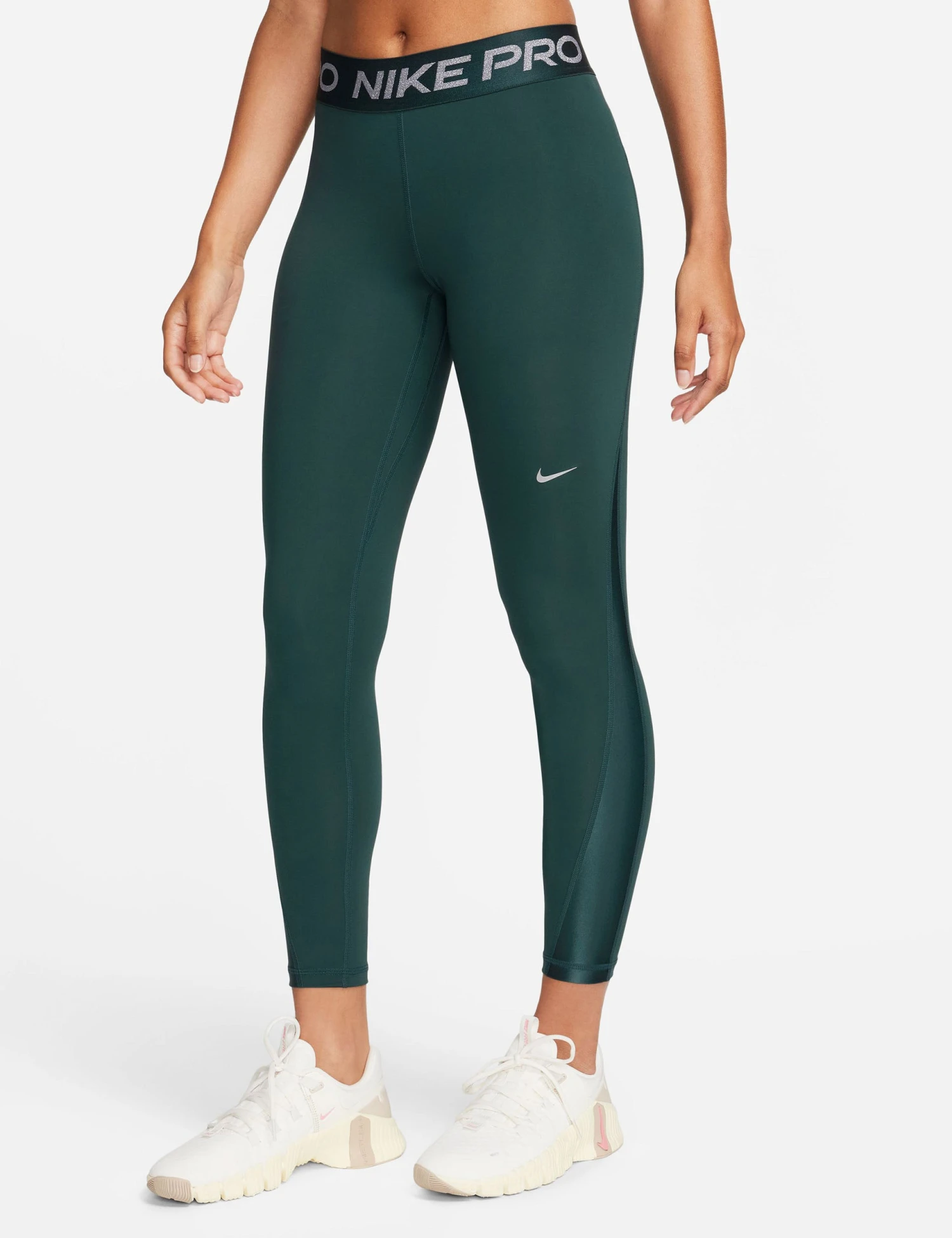 Nike Pro 7/8 Leggings - Deep Jungle/Metallic Silver 1 Nike Pro 7/8 Leggings - Deep Jungle/Metallic Silver