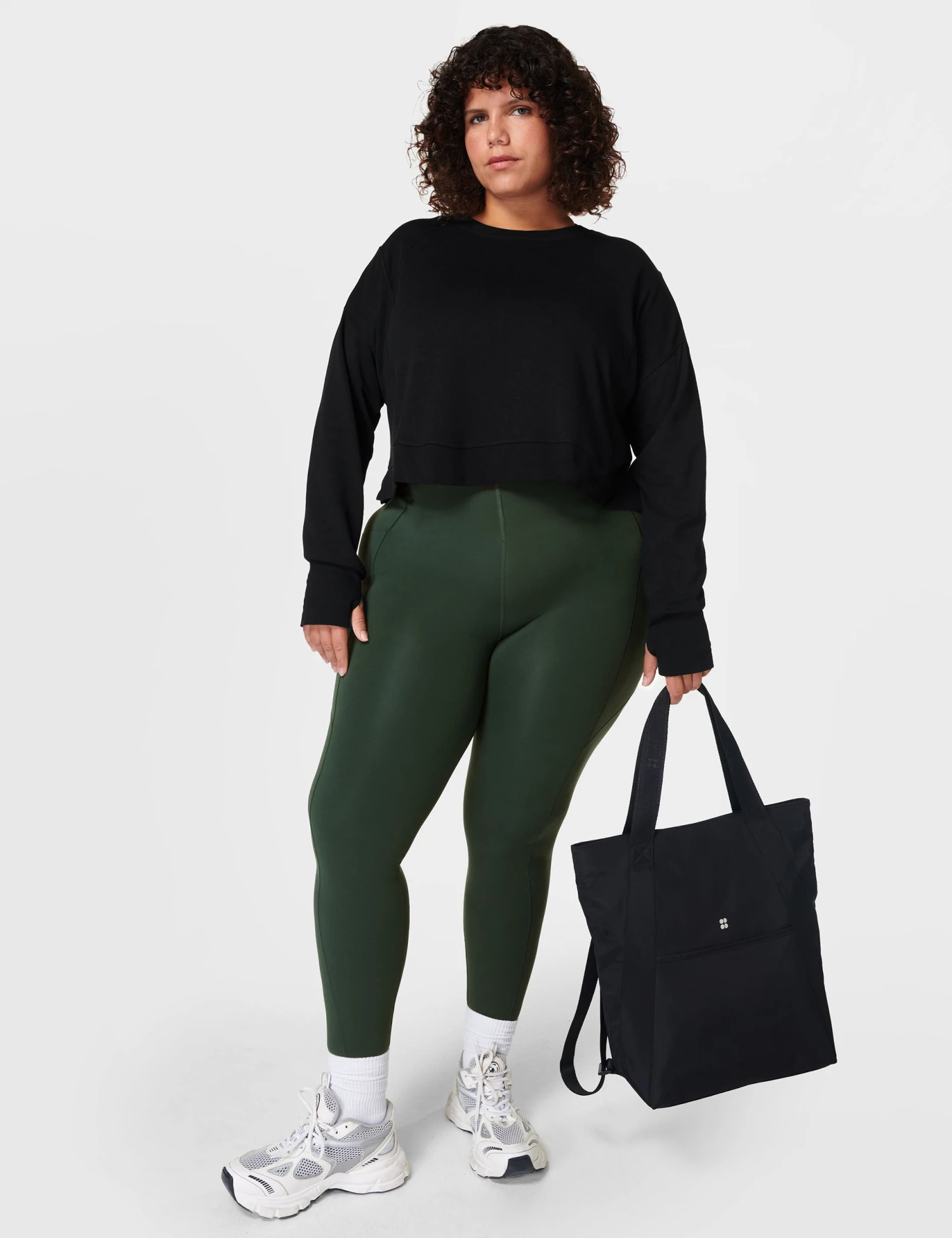 Sweaty Betty After Class Crop Sweatshirt - Black 4 Sweaty Betty After Class Crop Sweatshirt - Black - Image 4