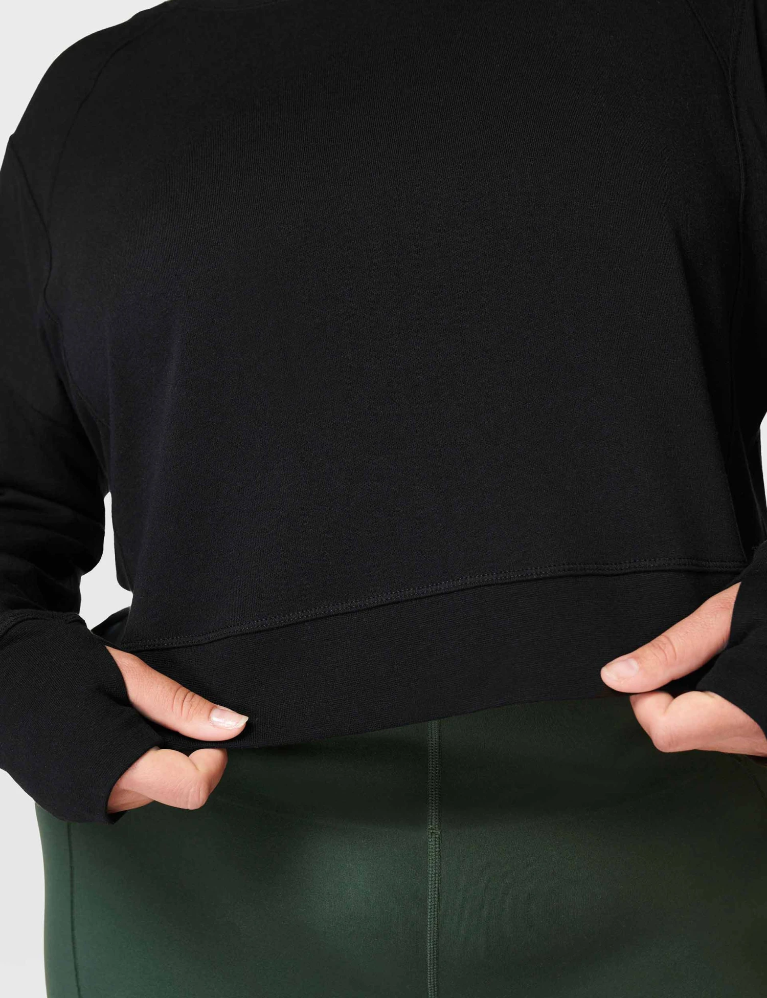 Sweaty Betty After Class Crop Sweatshirt - Black 3 Sweaty Betty After Class Crop Sweatshirt - Black - Image 3