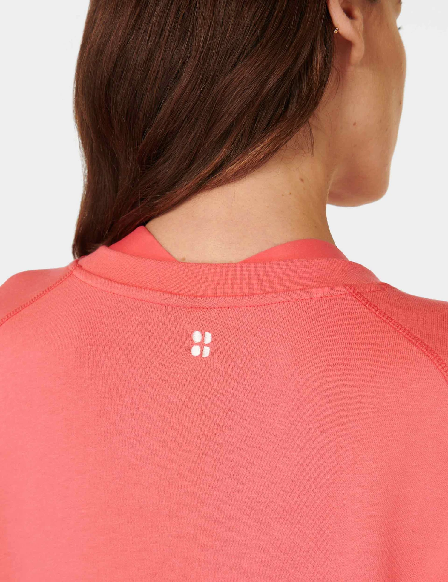 Sweaty Betty After Class Crop Sweatshirt - Coral Pink 3 Sweaty Betty After Class Crop Sweatshirt - Coral Pink - Image 3
