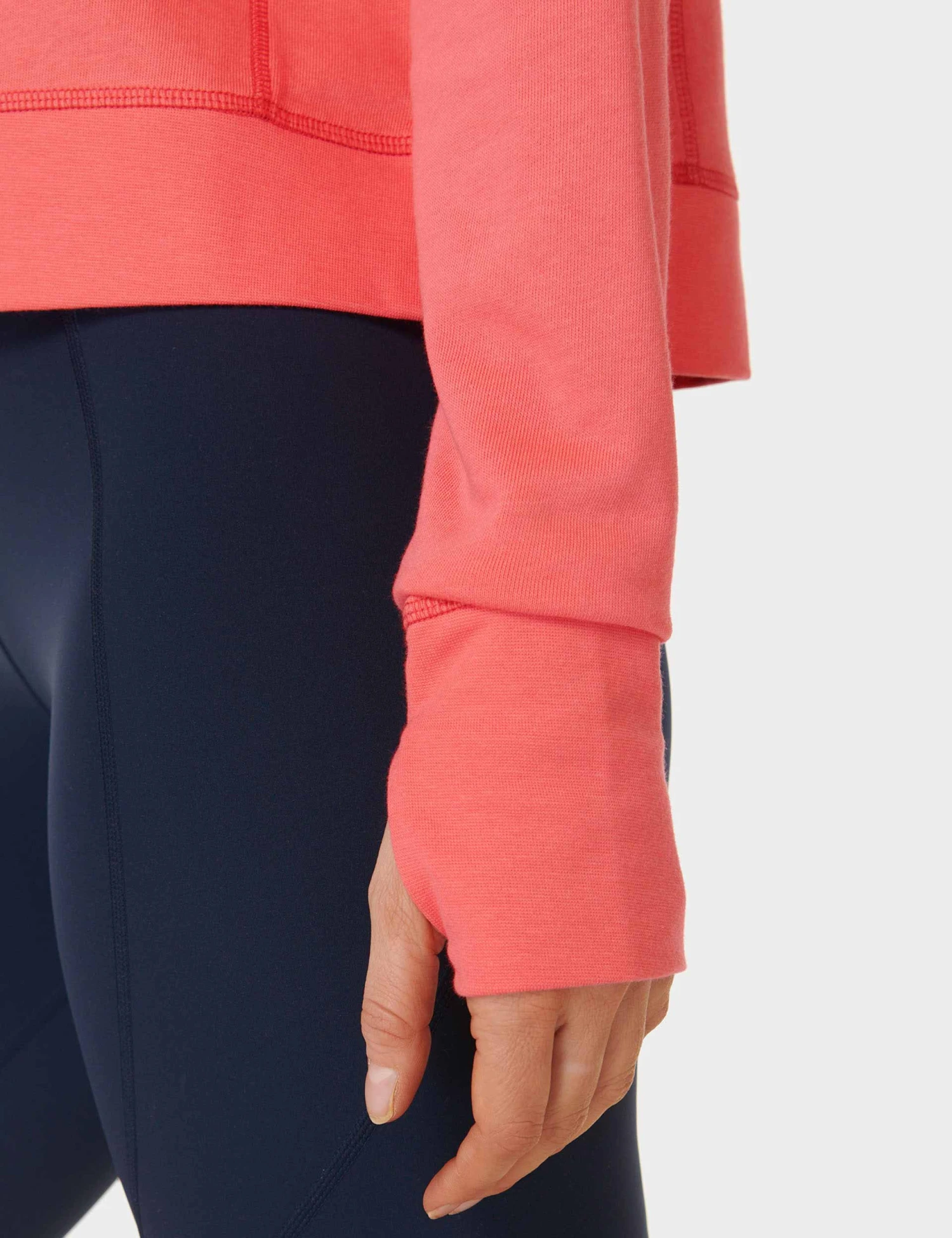 Sweaty Betty After Class Crop Sweatshirt - Coral Pink 4 Sweaty Betty After Class Crop Sweatshirt - Coral Pink - Image 4