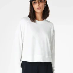 Sweaty Betty After Class Crop Sweatshirt - Lily White