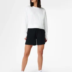 Sweaty Betty After Class Crop Sweatshirt - Lily White -Chillcradle Sale Store sweaty betty after class crop sweatshirt lily white sb5622c 3