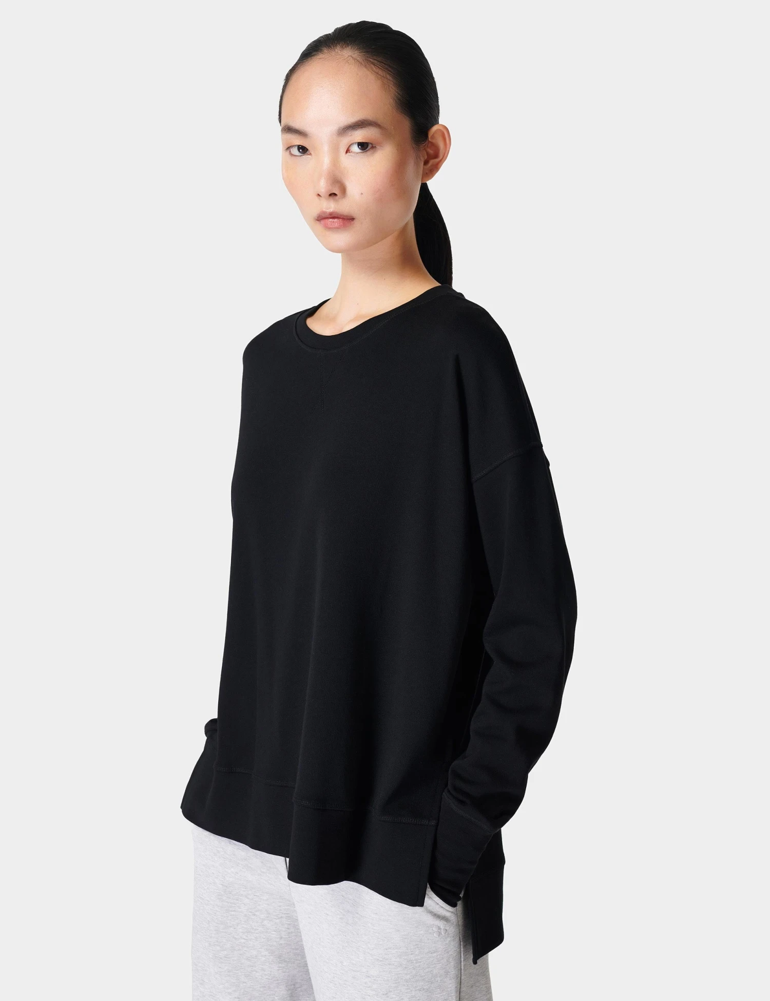 Sweaty Betty After Class Longline Sweatshirt - Black 1 Sweaty Betty After Class Longline Sweatshirt - Black