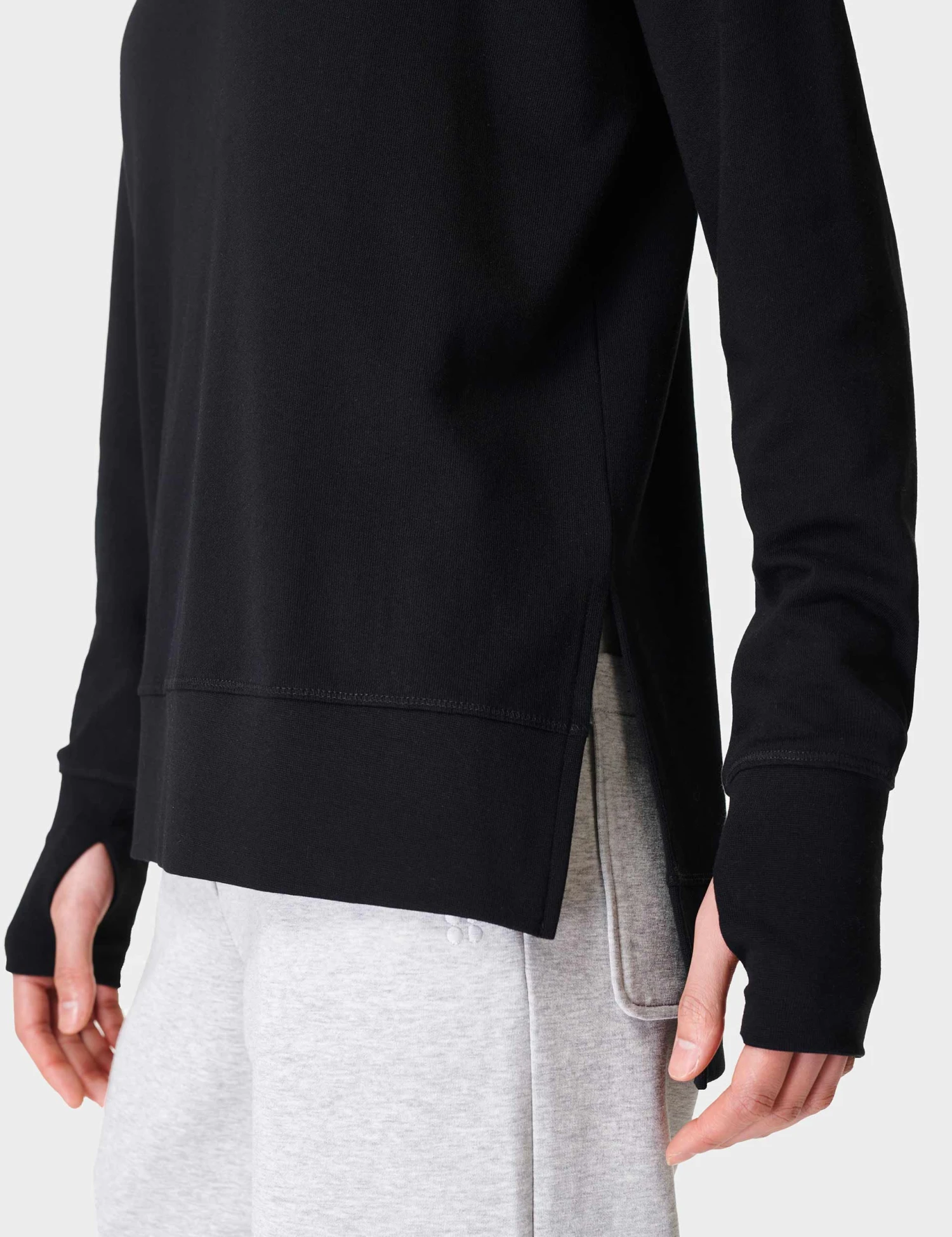 Sweaty Betty After Class Longline Sweatshirt - Black 2 Sweaty Betty After Class Longline Sweatshirt - Black - Image 2