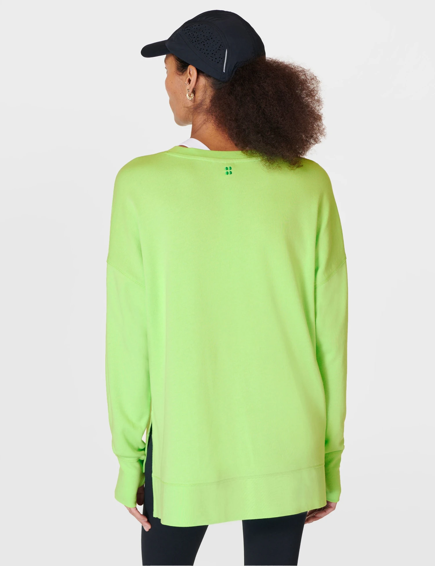 Sweaty Betty After Class Longline Sweatshirt - Zest Green 2 Sweaty Betty After Class Longline Sweatshirt - Zest Green - Image 2