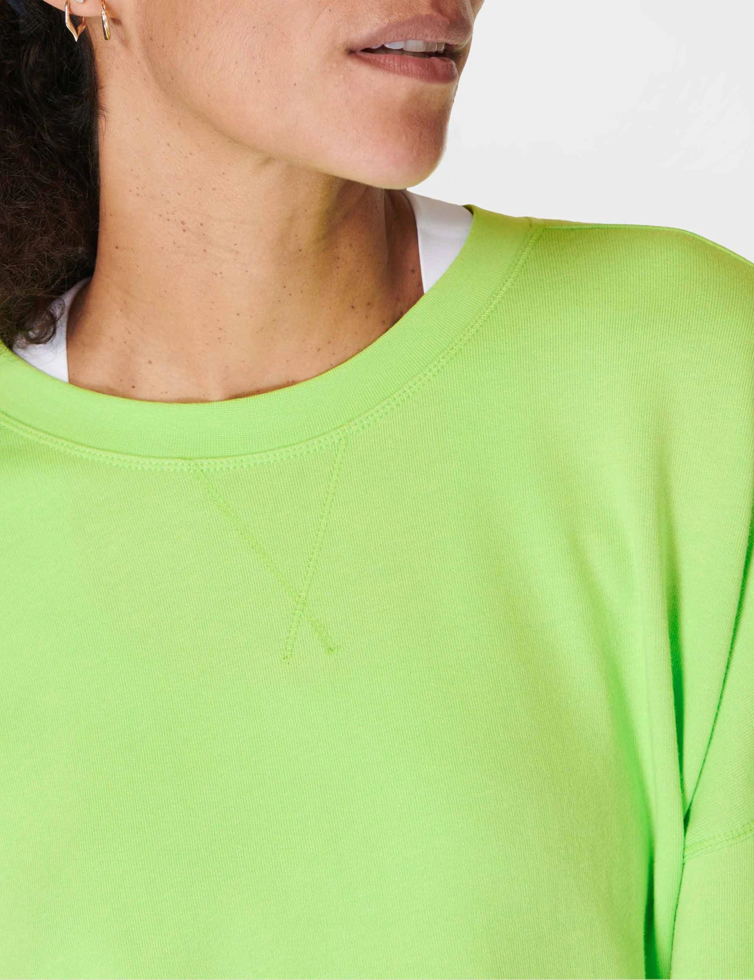 Sweaty Betty After Class Longline Sweatshirt - Zest Green 3 Sweaty Betty After Class Longline Sweatshirt - Zest Green - Image 3