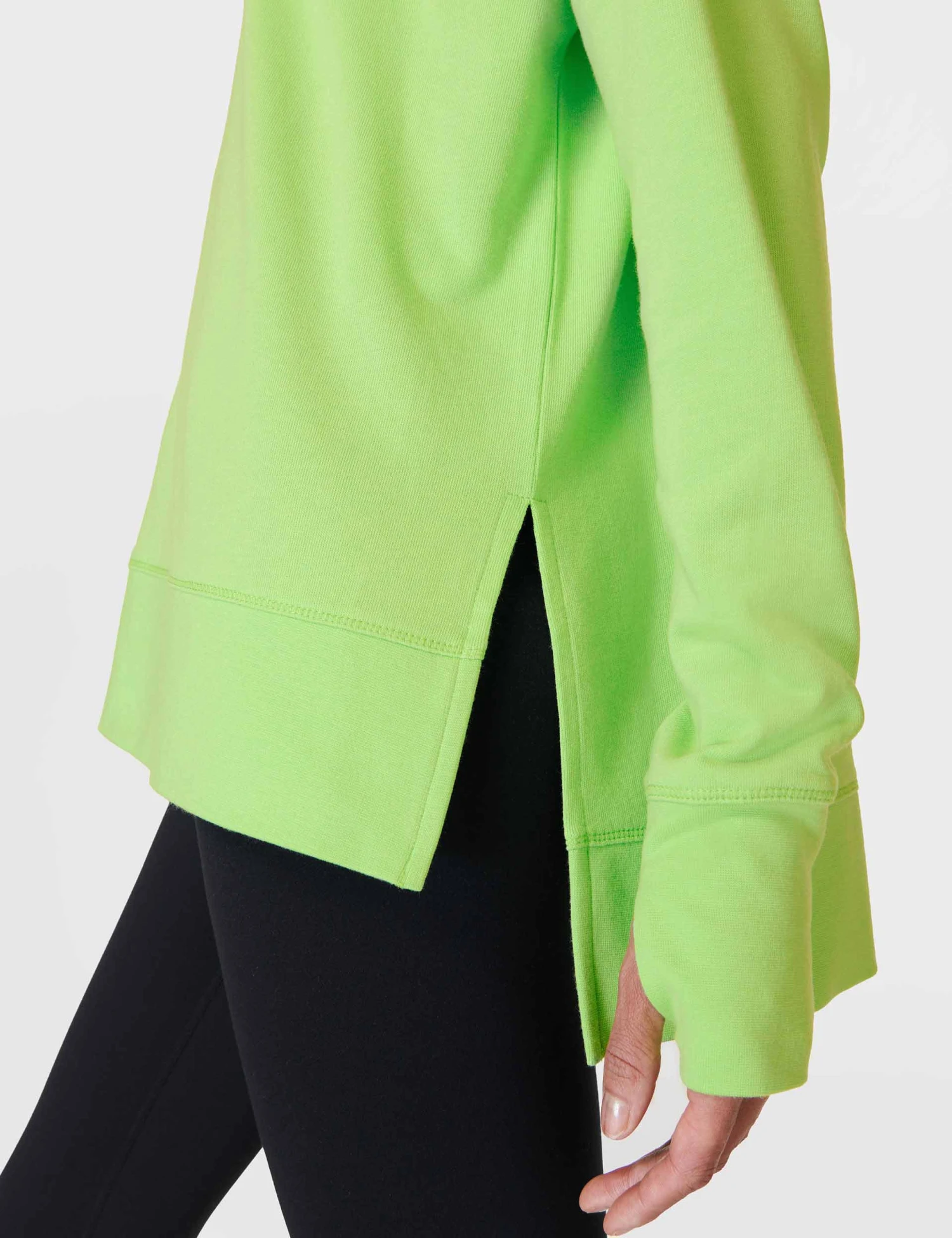 Sweaty Betty After Class Longline Sweatshirt - Zest Green 4 Sweaty Betty After Class Longline Sweatshirt - Zest Green - Image 4