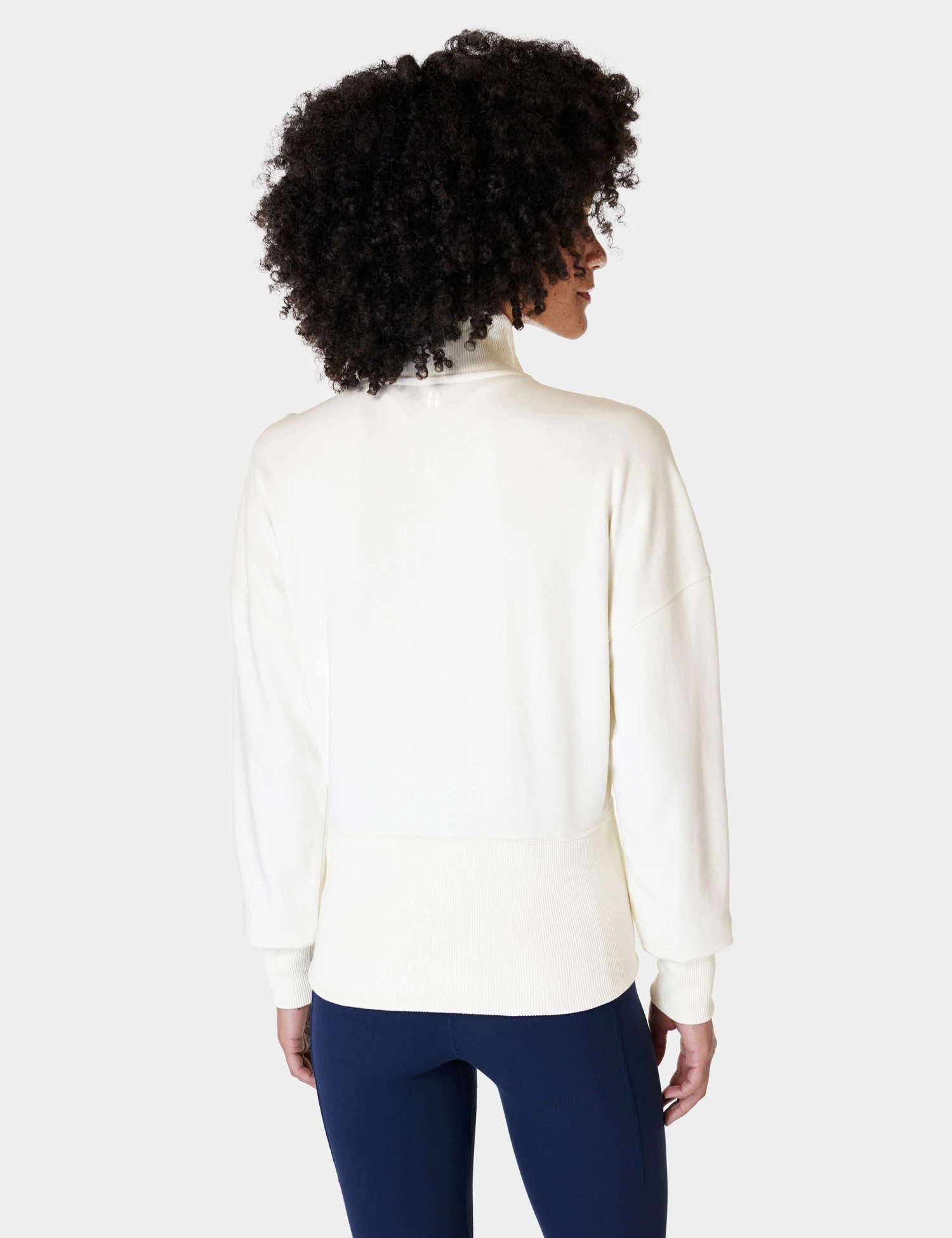 Sweaty Betty After Class Zip Up - Lily White 2 Sweaty Betty After Class Zip Up - Lily White - Image 2
