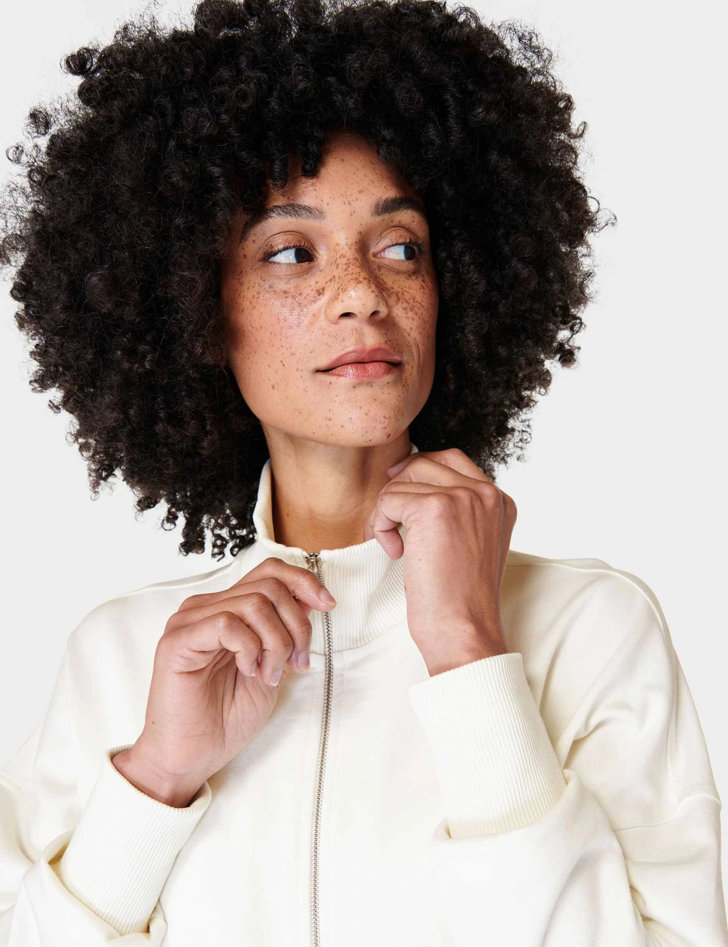 Sweaty Betty After Class Zip Up - Lily White 4 Sweaty Betty After Class Zip Up - Lily White - Image 4