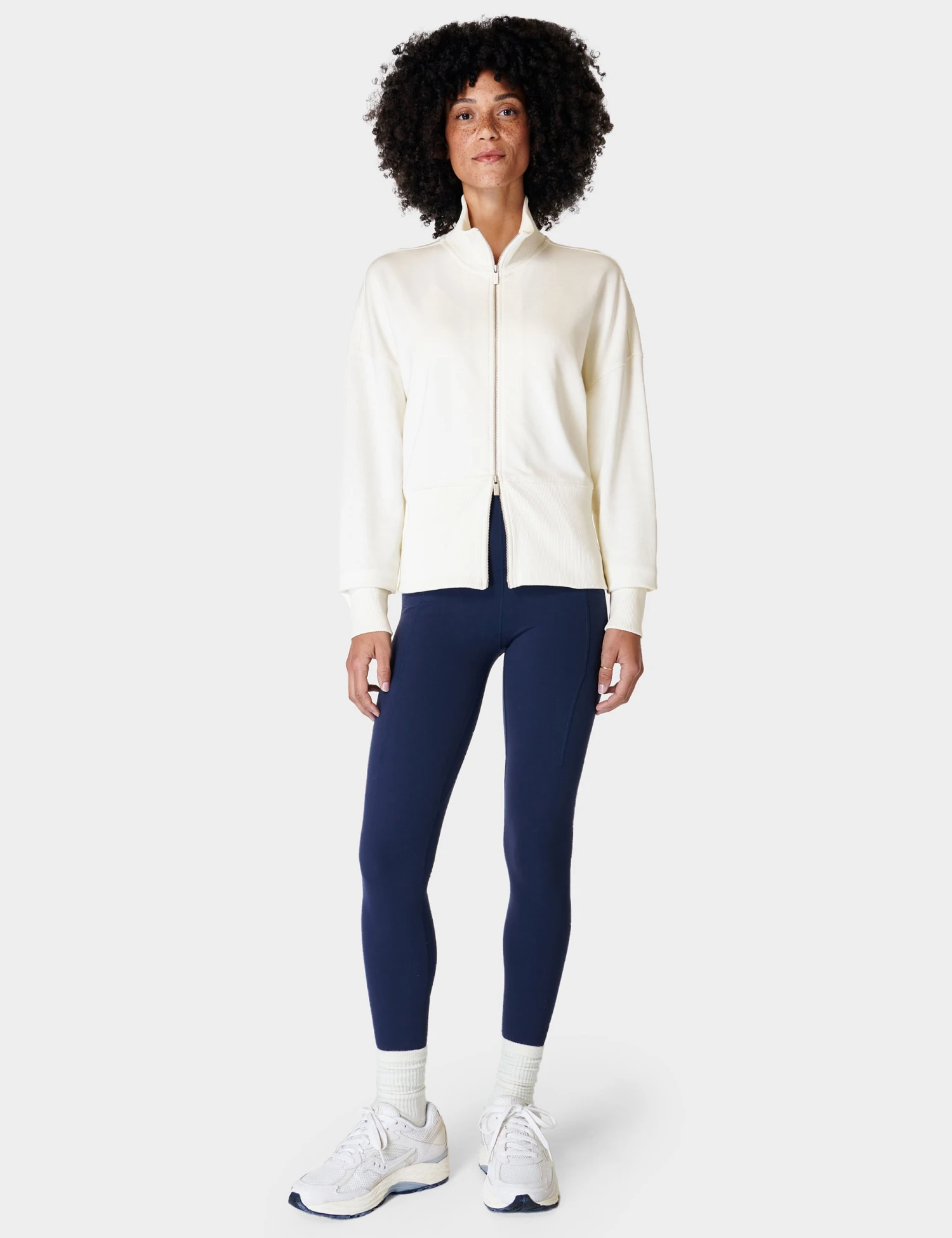Sweaty Betty After Class Zip Up - Lily White 6 Sweaty Betty After Class Zip Up - Lily White - Image 6