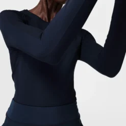 Sweaty Betty Athlete Seamless Workout Long Sleeve Top - Navy 7 Sweaty Betty Athlete Seamless Workout Long Sleeve Top - Navy -Default Template 3 sweaty betty athlete seamless gym long sleeve top navy blue sb6547 3