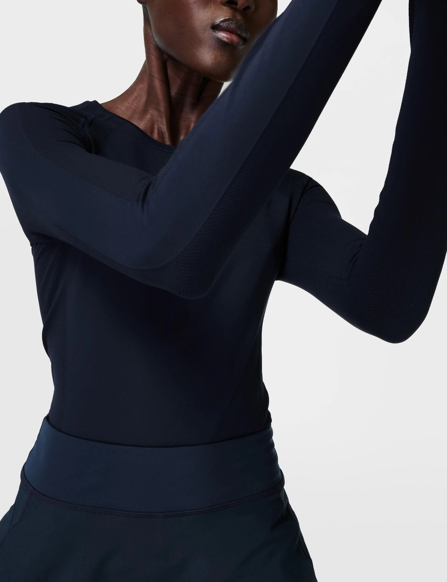 Sweaty Betty Athlete Seamless Workout Long Sleeve Top - Navy 3 Sweaty Betty Athlete Seamless Workout Long Sleeve Top - Navy - Image 3