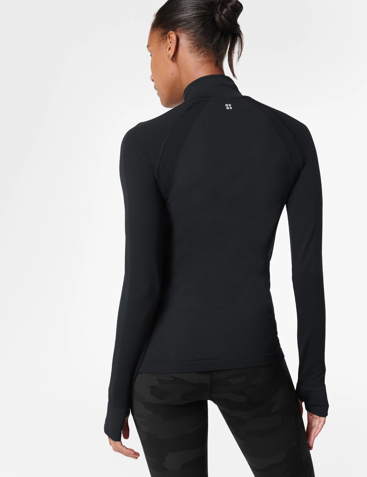 Sweaty Betty Athlete Seamless Half Zip Long Sleeve Top - Black 2 Sweaty Betty Athlete Seamless Half Zip Long Sleeve Top - Black - Image 2