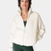 Sweaty Betty Canyon Fleece Zip Up - Lily White