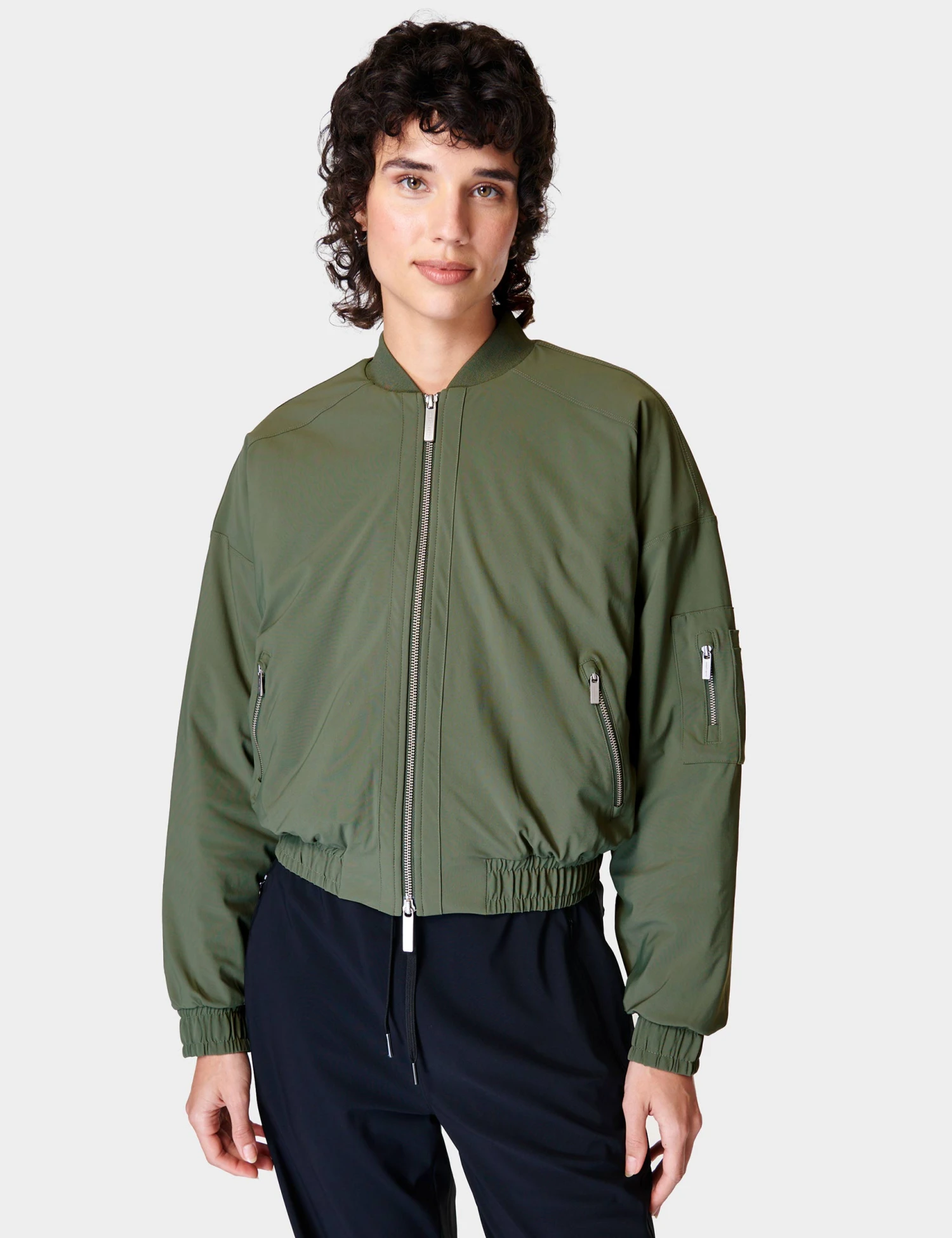 Sweaty Betty Explorer Bomber Jacket - Ivy Green 1 Sweaty Betty Explorer Bomber Jacket - Ivy Green