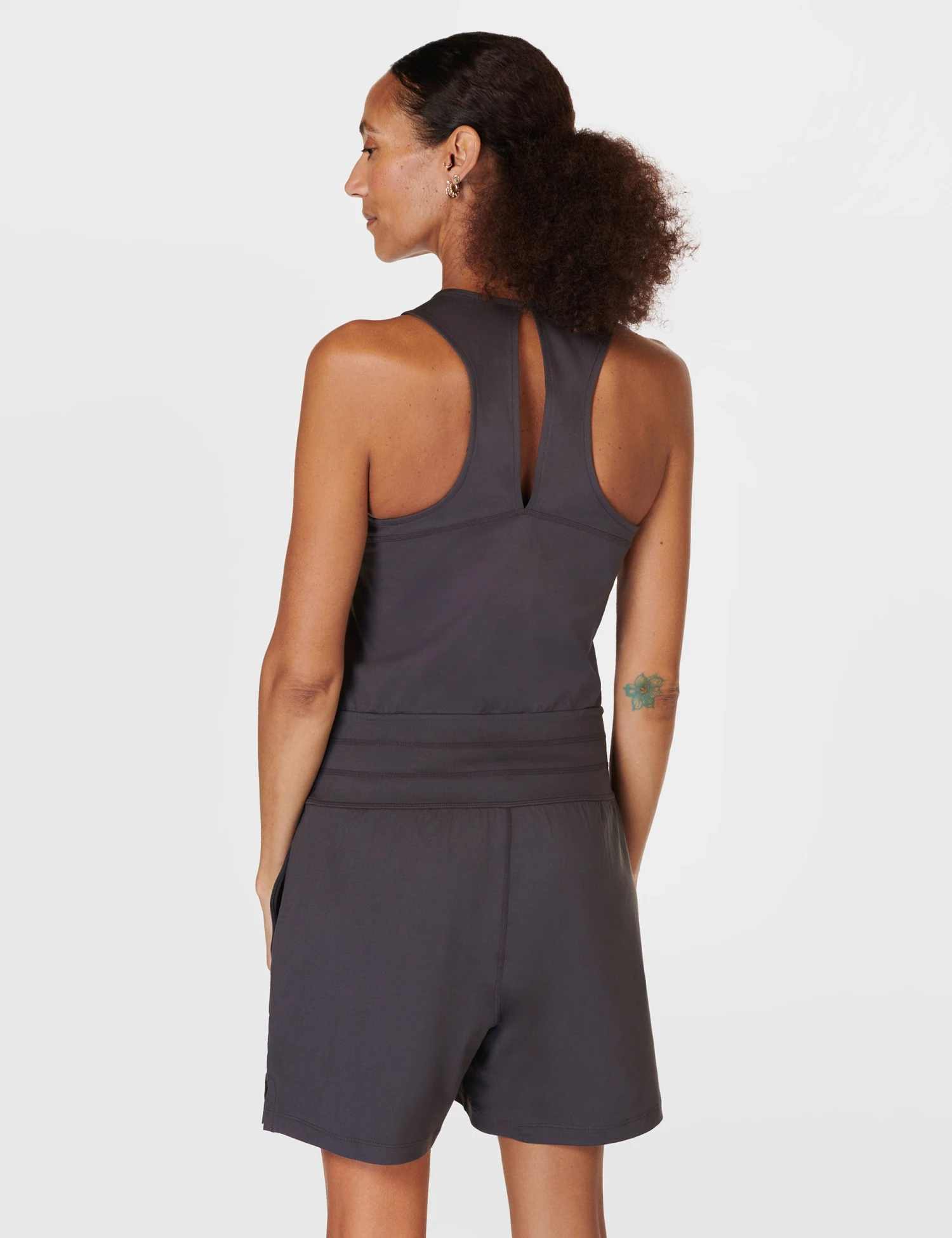 Sweaty Betty Gaia Performance Yoga Romper - Urban Grey 2 Sweaty Betty Gaia Performance Yoga Romper - Urban Grey - Image 2