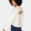 Sweaty Betty Hera Open Back Sweater - Lily White