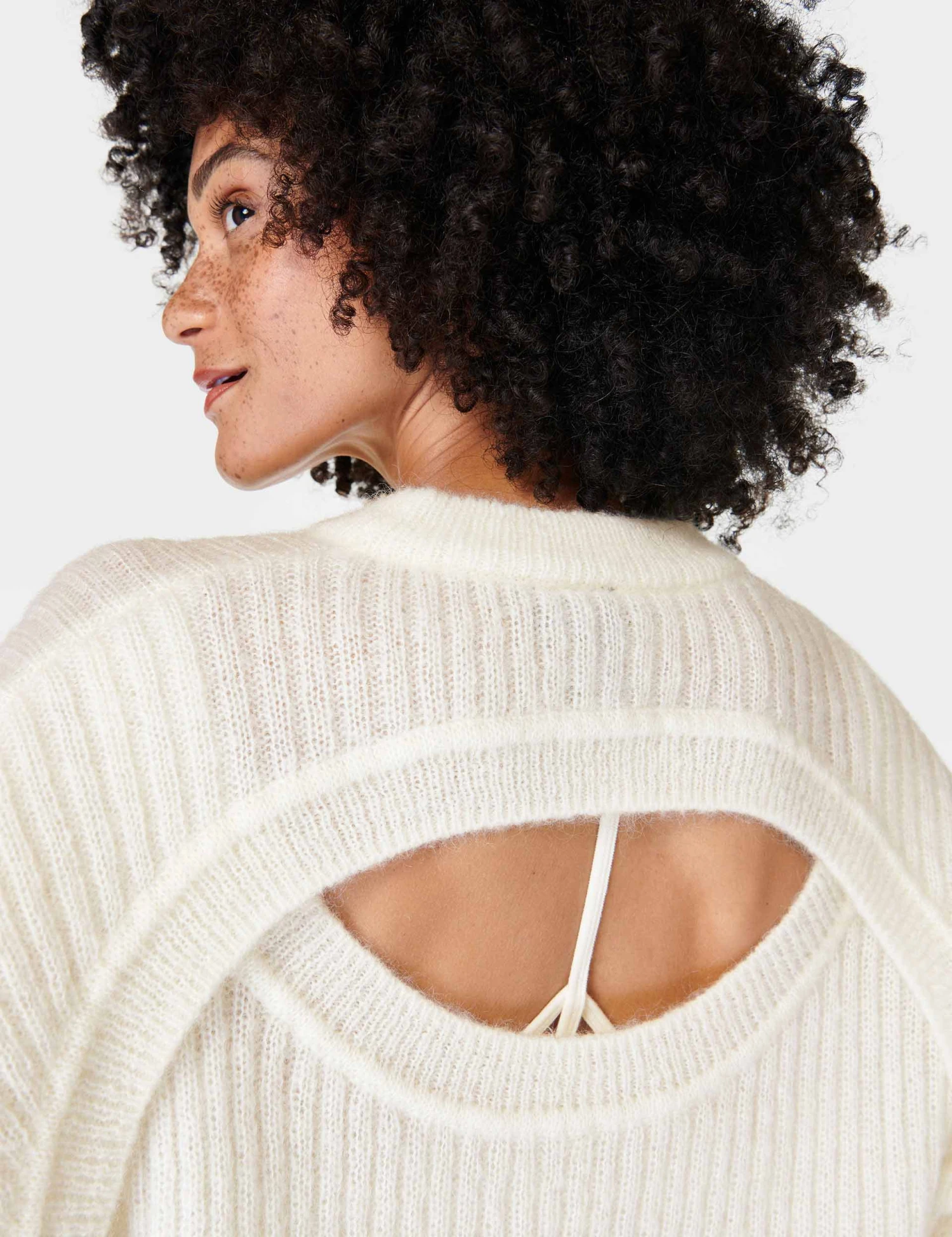 Sweaty Betty Hera Open Back Sweater - Lily White 5 Sweaty Betty Hera Open Back Sweater - Lily White - Image 5