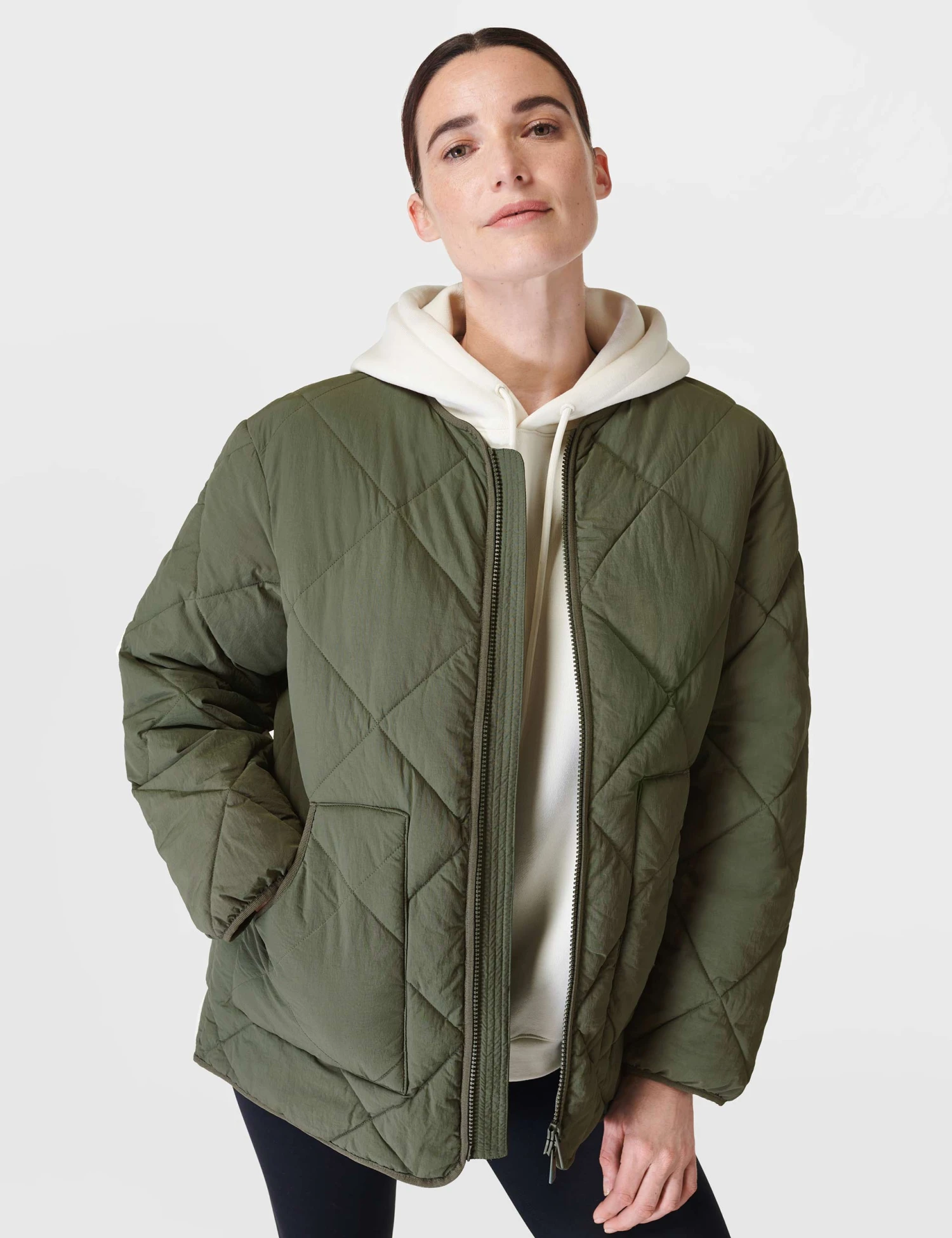 Sweaty Betty On The Move Quilted Jacket - Ivy Green 1 Sweaty Betty On The Move Quilted Jacket - Ivy Green