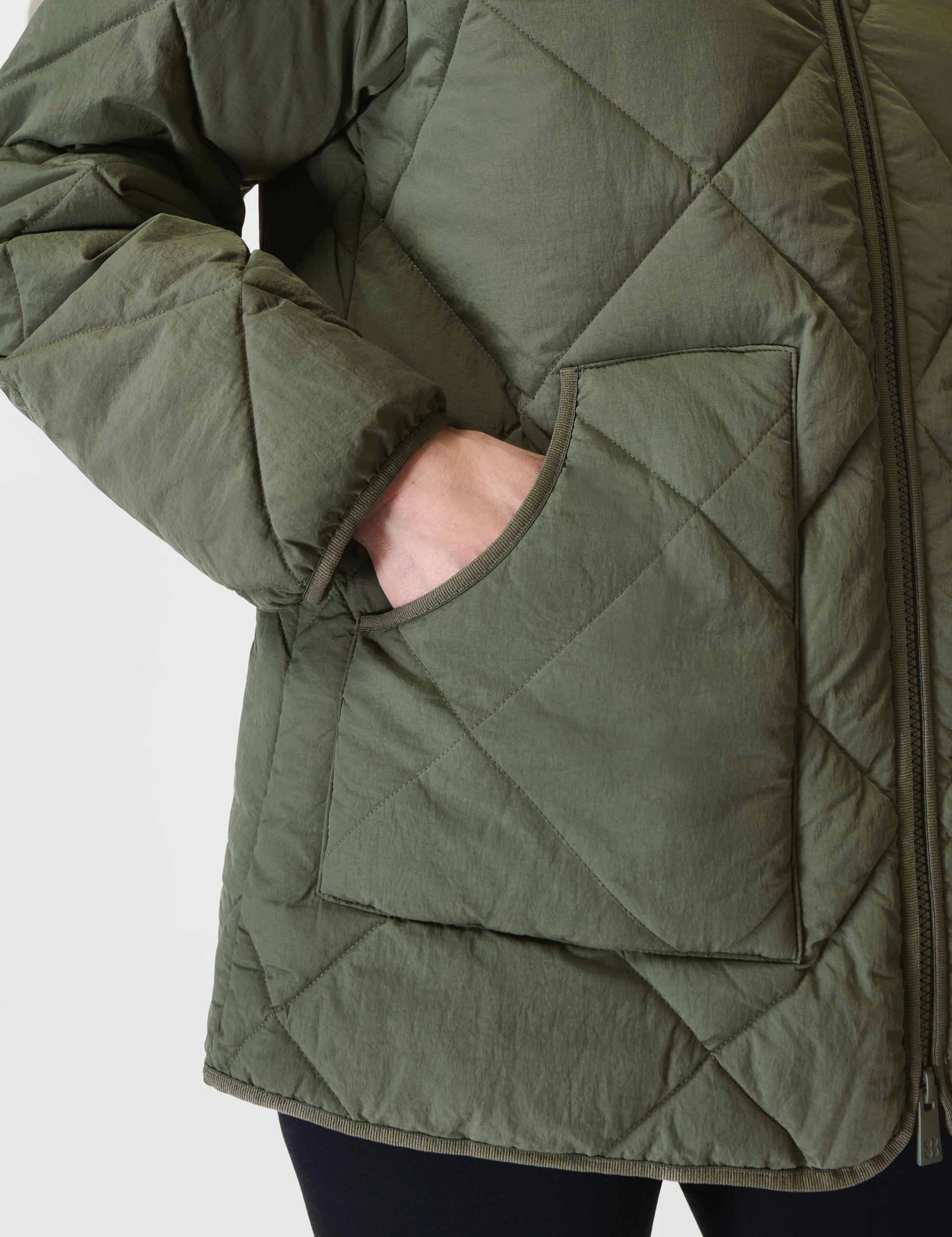 Sweaty Betty On The Move Quilted Jacket - Ivy Green 4 Sweaty Betty On The Move Quilted Jacket - Ivy Green - Image 4