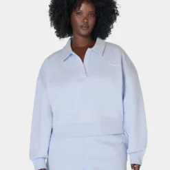 Sweaty Betty Powerhouse Collared Sweatshirt - Salt Blue